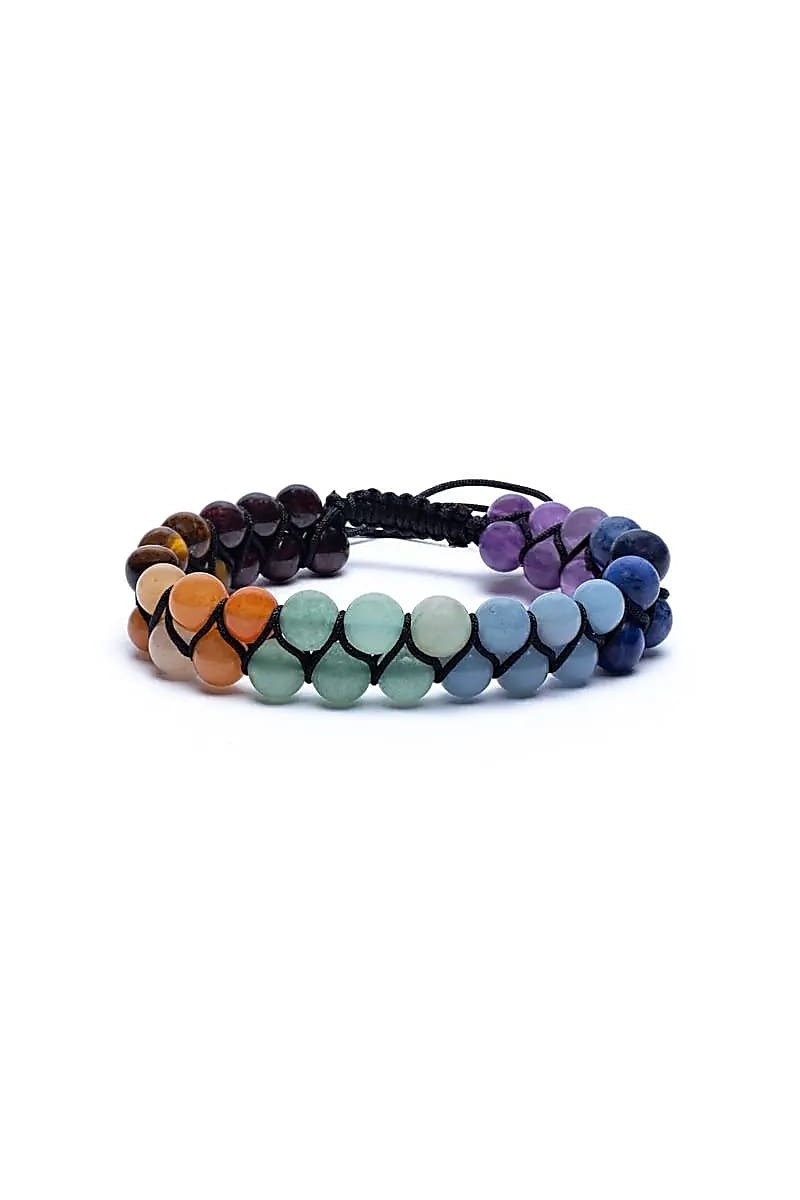 Bracelet Chakra Double Rang : Équilibre et Harmonie à Travers les Couleurs des Chakras