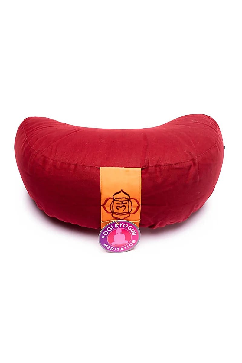 Coussin de Méditation  DEMI-LUNE 1er Chakra Muladhara - Rouge