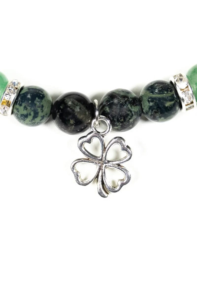 Bracelet Jaspe kambaba et Aventurine & Trèfle