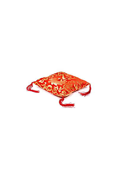COMBO - Bol Chantant Tibétain avec Tara - Décoré et Gravé - 12 cm & Coussin de résonance Rouge fleuri